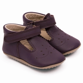 Pom Pom Indoor Shoe Ballerina T-Bar Lilac House Slippers for Kids on sale