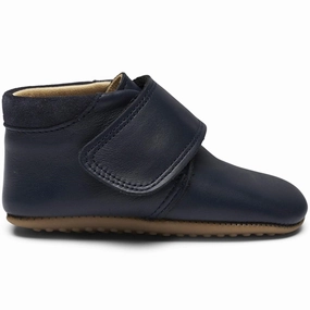 Pom Pom Indoor Shoe Velcro Navy House Slippers for Kids on sale