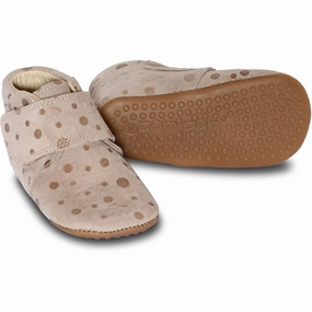 Pom Pom Indoor Shoes Velcro Sand w/ Dots House Slippers for Kids on sale