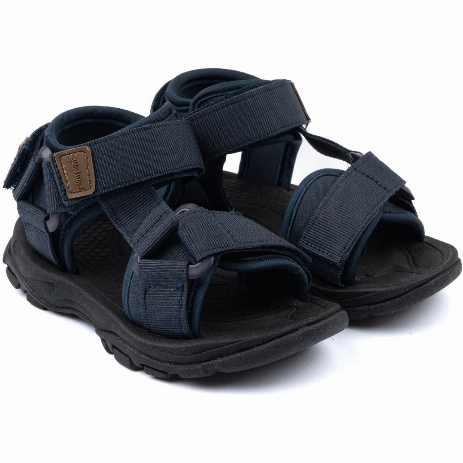 Pom Pom Navy Trecking Sandal Velcro Kids Open Sandals cheap sale