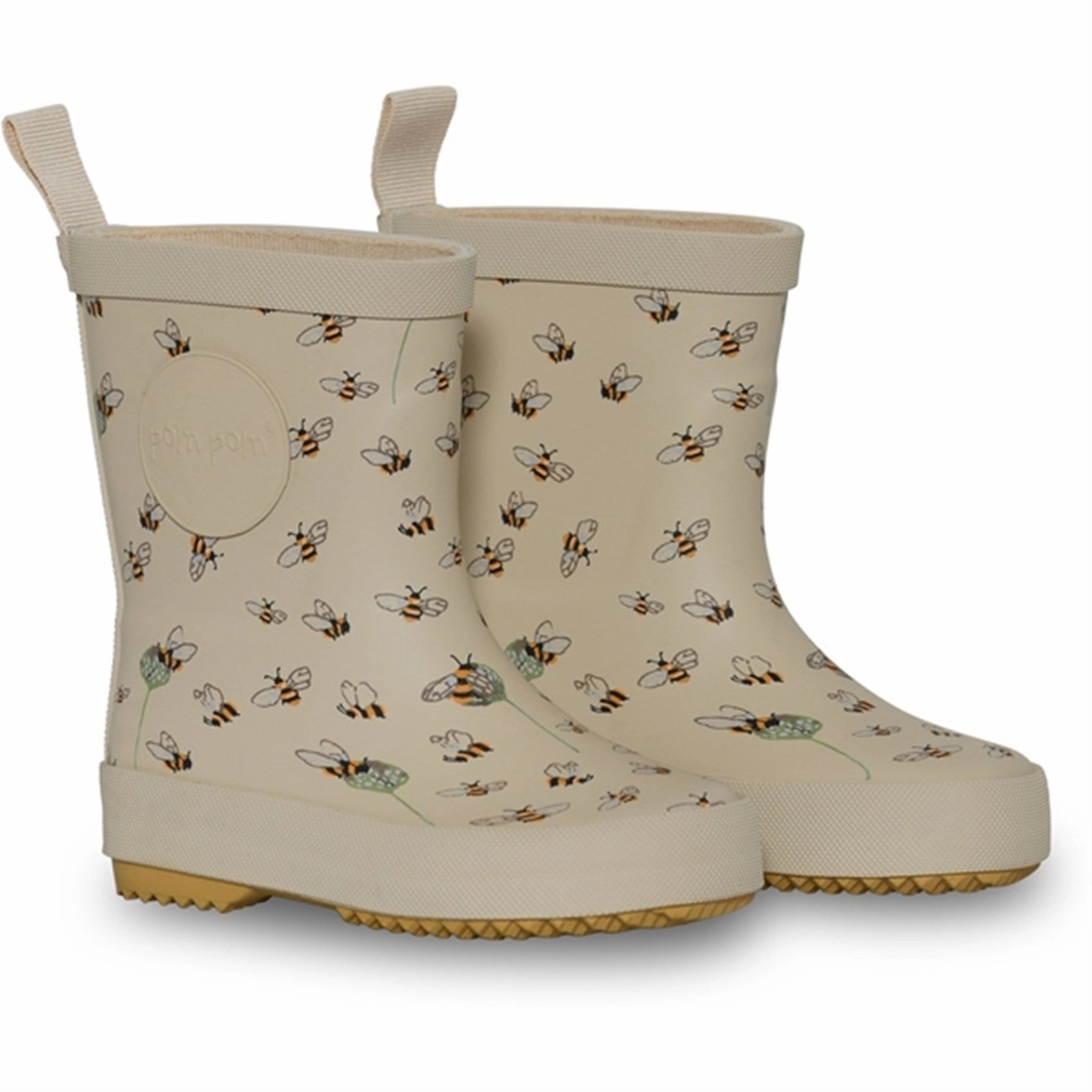 Pom Pom Rubber Boot Bees Kids Rain Boots with free shipping