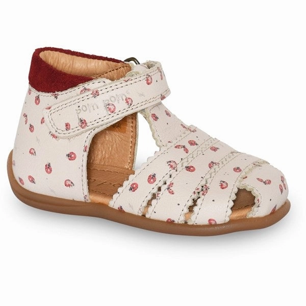 Pom Pom Sandal Scallop Velcro Ladybird Kids Closed Toe Sandals promo