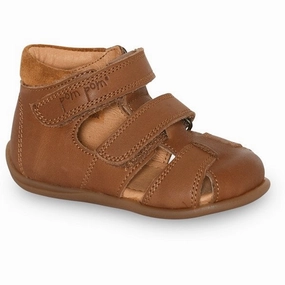 Pom Pom Sandal Two Velcro Camel Kids Closed Toe Sandals promo