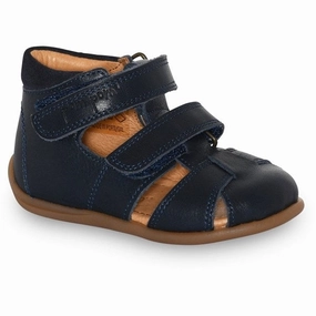 Pom Pom Sandal Two Velcro Navy Kids Closed Toe Sandals promo