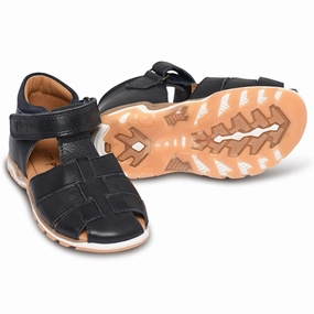 Pom Pom Sporty Velcro Sandal Navy Kids Closed Toe Sandals promo