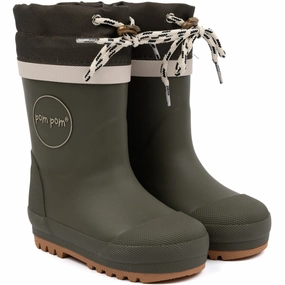 Pom Pom Thermo Rubber Boots Hunter Green Kids Thermo Boots discount price