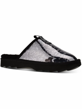 Portiaa Womens Faux Fur Slip On Slide Slippers Cozy Womens Slippers discount