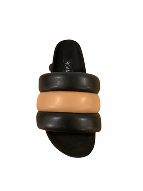 Puffy Slipper In Black/tan Cozy Womens Slippers discount