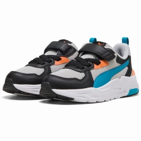 Puma Gray Trinity Lite AC  PS Sneakers Kids Velcro Sneakers discount