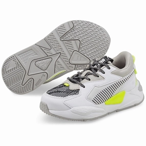 Puma RS-Z Visual Effects White Black Yellow Alert Kids Sneakers with Laces sale