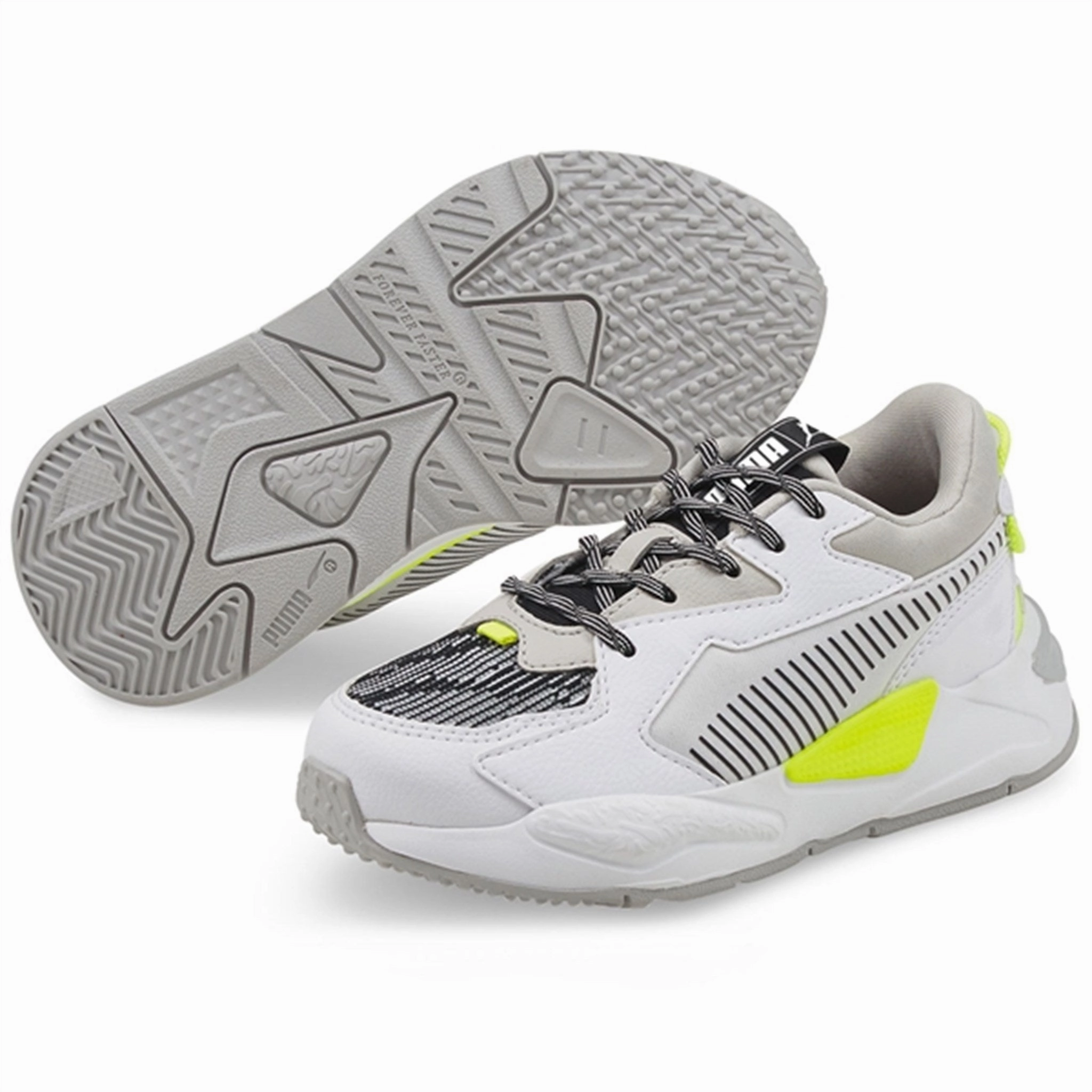 Puma RS-Z Visual Effects White Black Yellow Alert Kids Sneakers with Laces sale