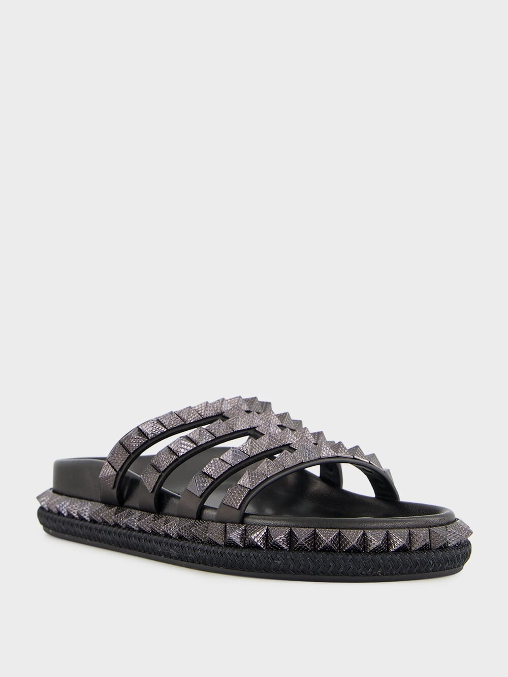 Pyra Hallulila Black Waxed Calf Leather Rope Mules
