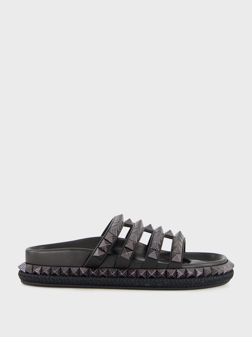 Pyra Hallulila Black Waxed Calf Leather Rope Mules