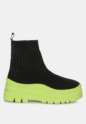 quavo knitted platform chunky boots Womens Casual Boots clearance