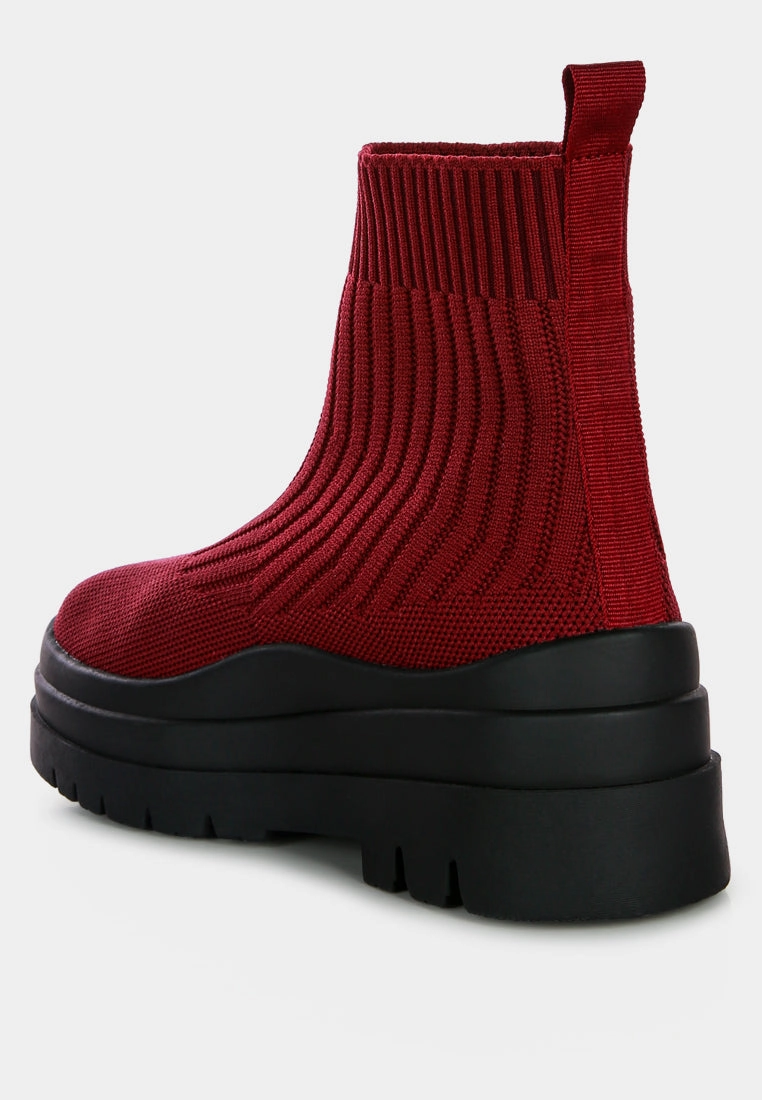 quavo knitted platform chunky boots