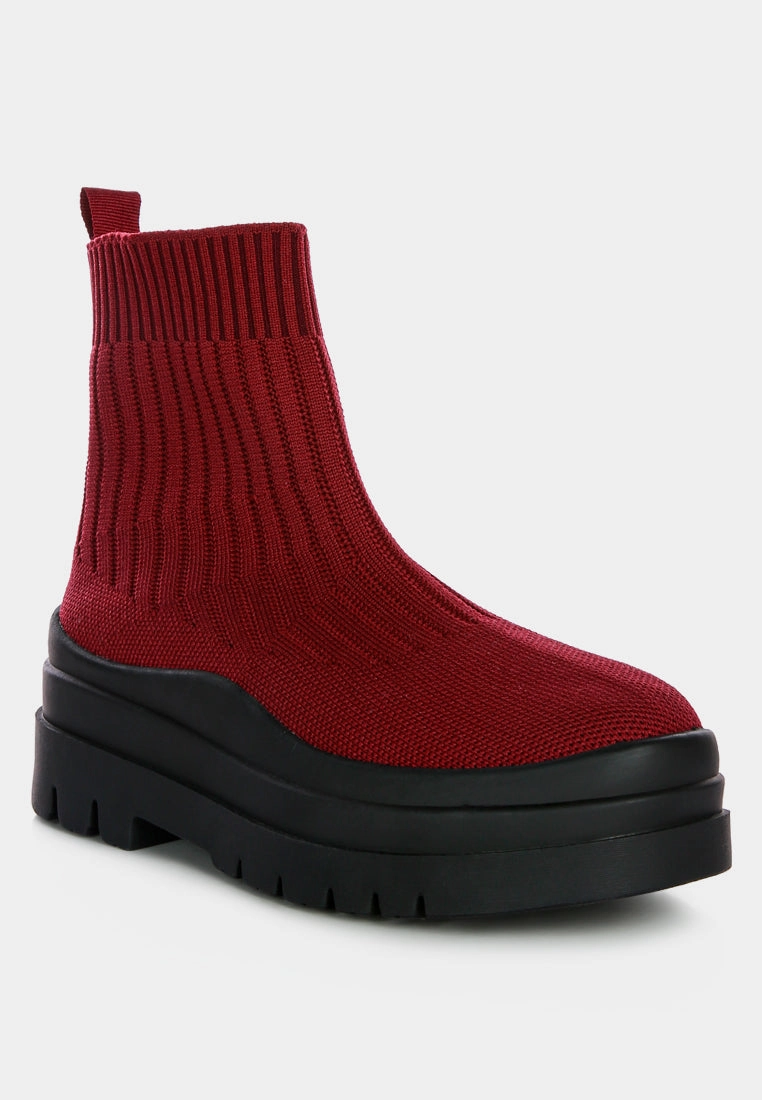 quavo knitted platform chunky boots