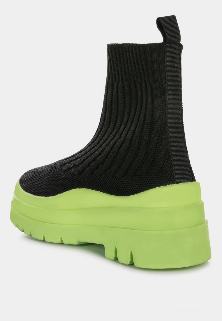 quavo knitted platform chunky boots