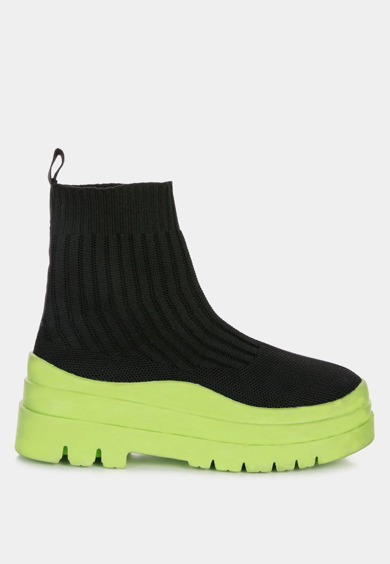 quavo knitted platform chunky boots Womens Casual Boots clearance