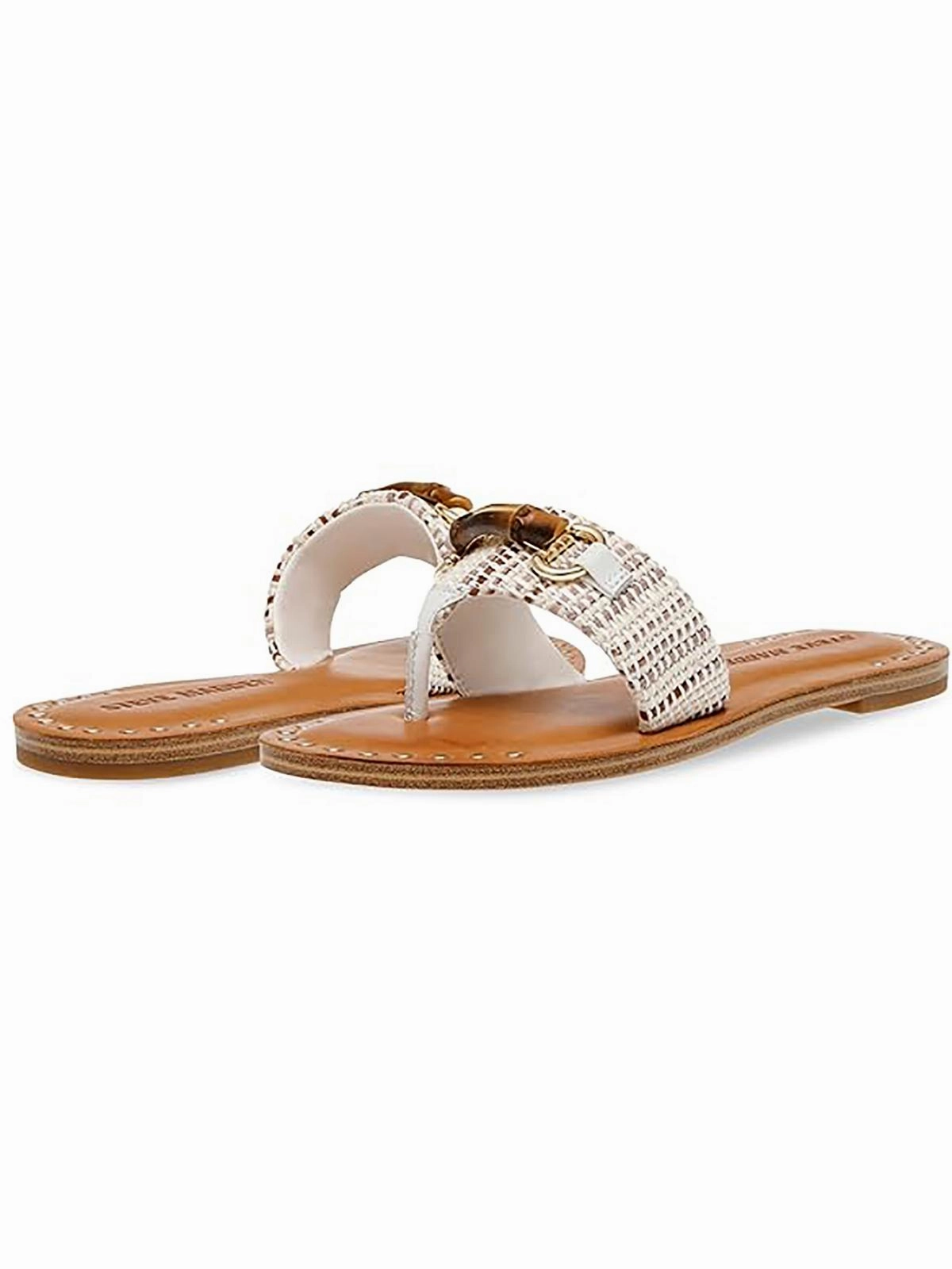 Rebecka Womens Faux Trim Thong Slide Sandals