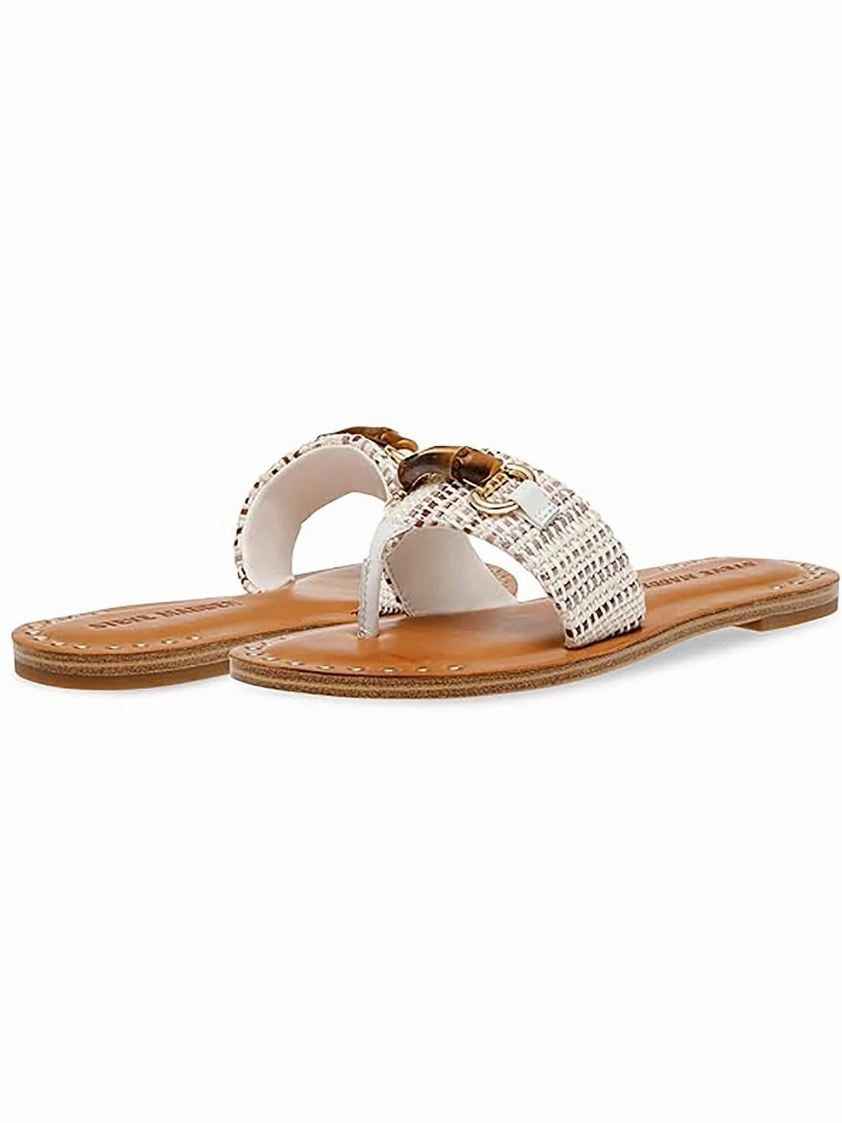 Rebecka Womens Faux Trim Thong Slide Sandals
