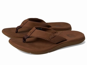 Reef Santa Ana CJ2902 Sandal Men's US 11 Brown Leather Round toe Slip-On ZOGG41 Discount Mens Beach Sandals