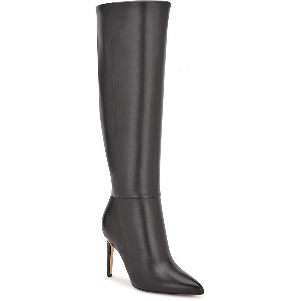 Richy Womens Wide Calf Leather Knee-High Boots