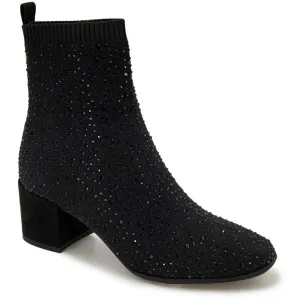 Rida Stretch Jewel Womens Rhinestone Ribbed Knit Ankle Boots Cheap Womens Boots for winter