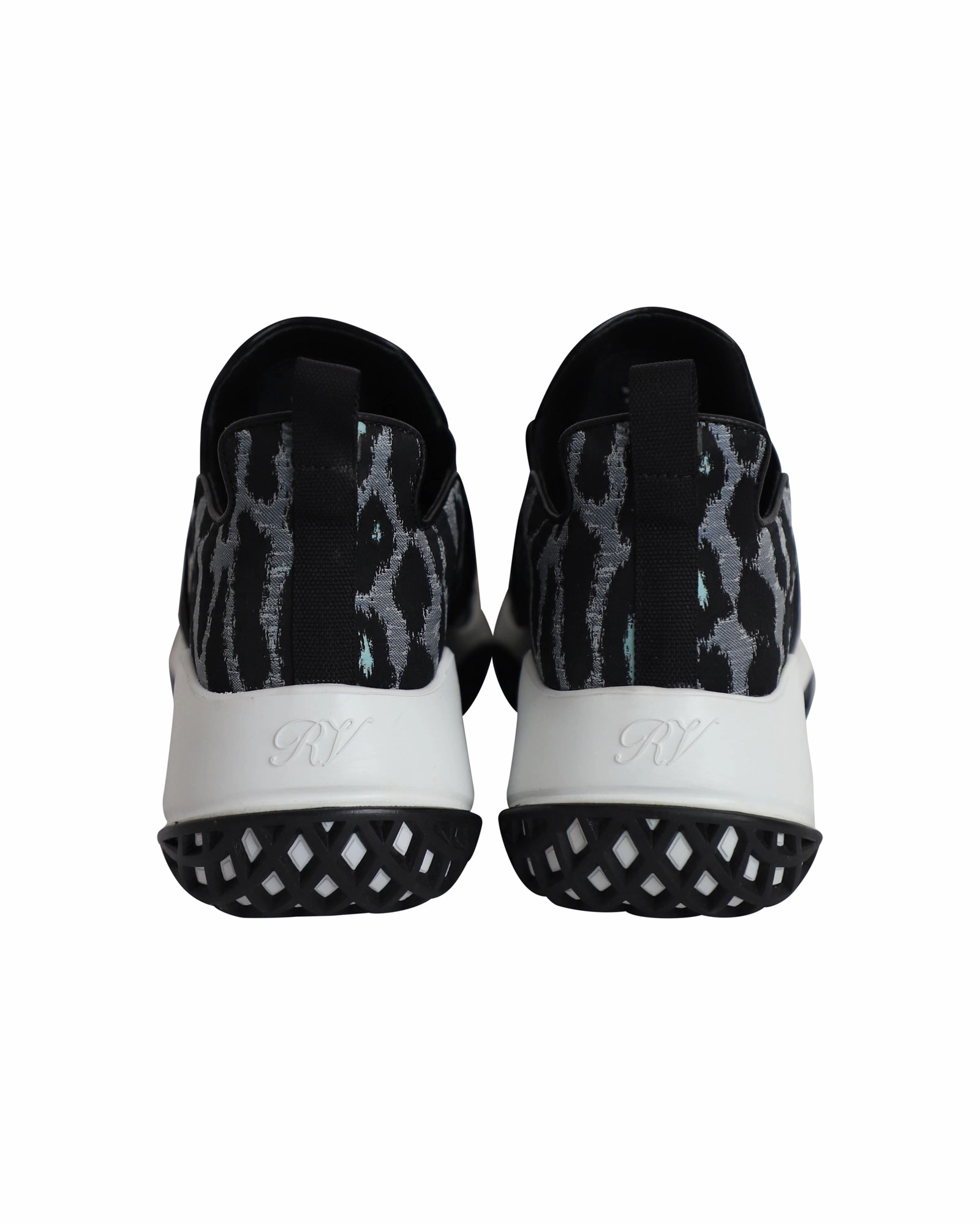Roger Vivier Run Viv in Blue Leopard Print Polyester