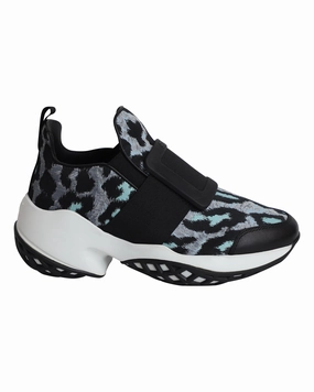 Roger Vivier Run Viv in Blue Leopard Print Polyester Buy Womens Sneakers online shop