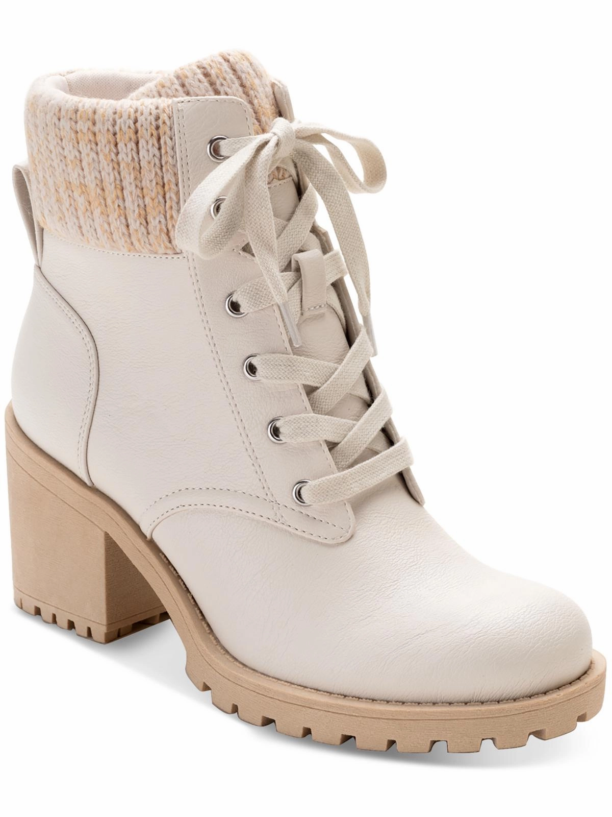Romina Womens Knit Combat & Lace-up Boots