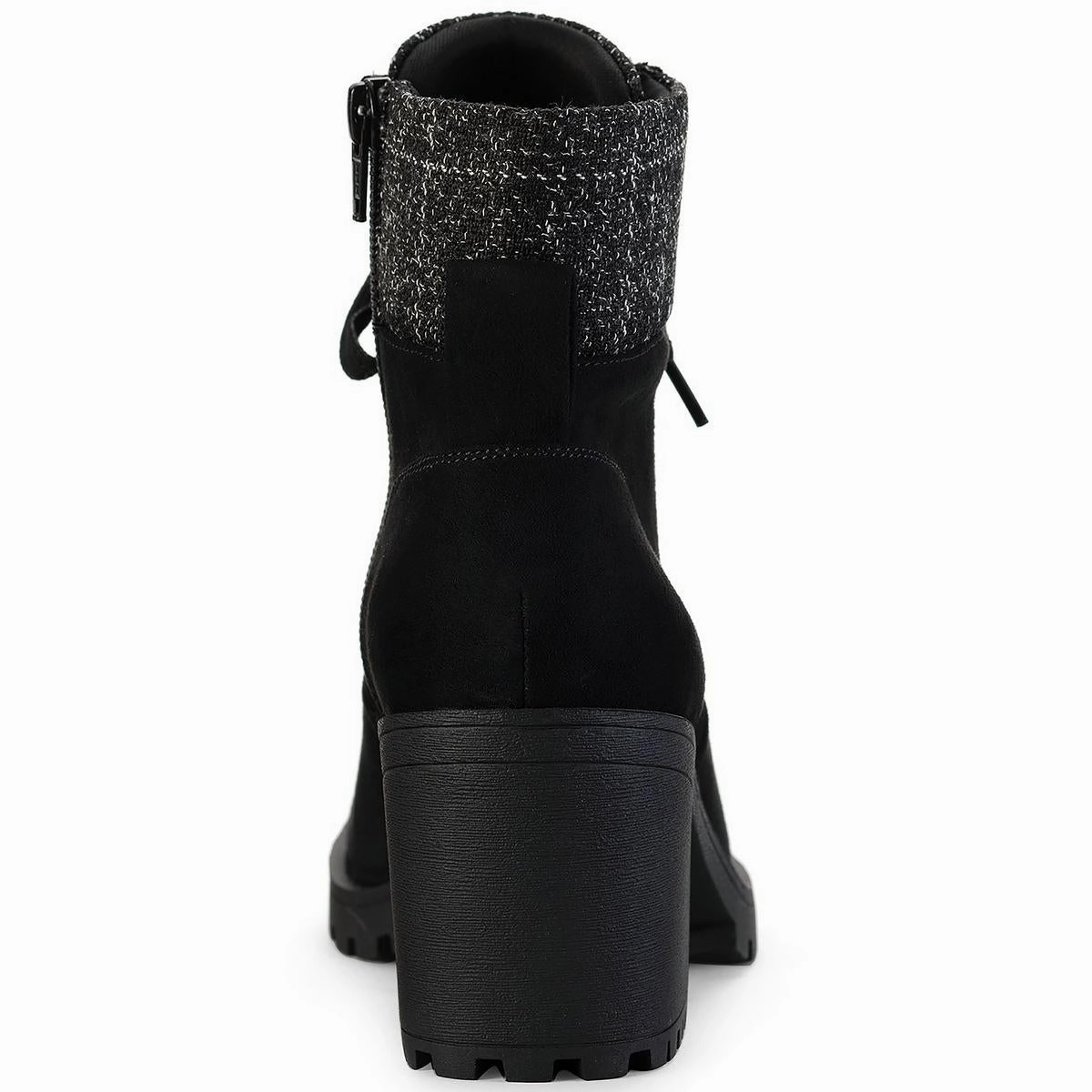 Romina Womens Knit Combat & Lace-up Boots