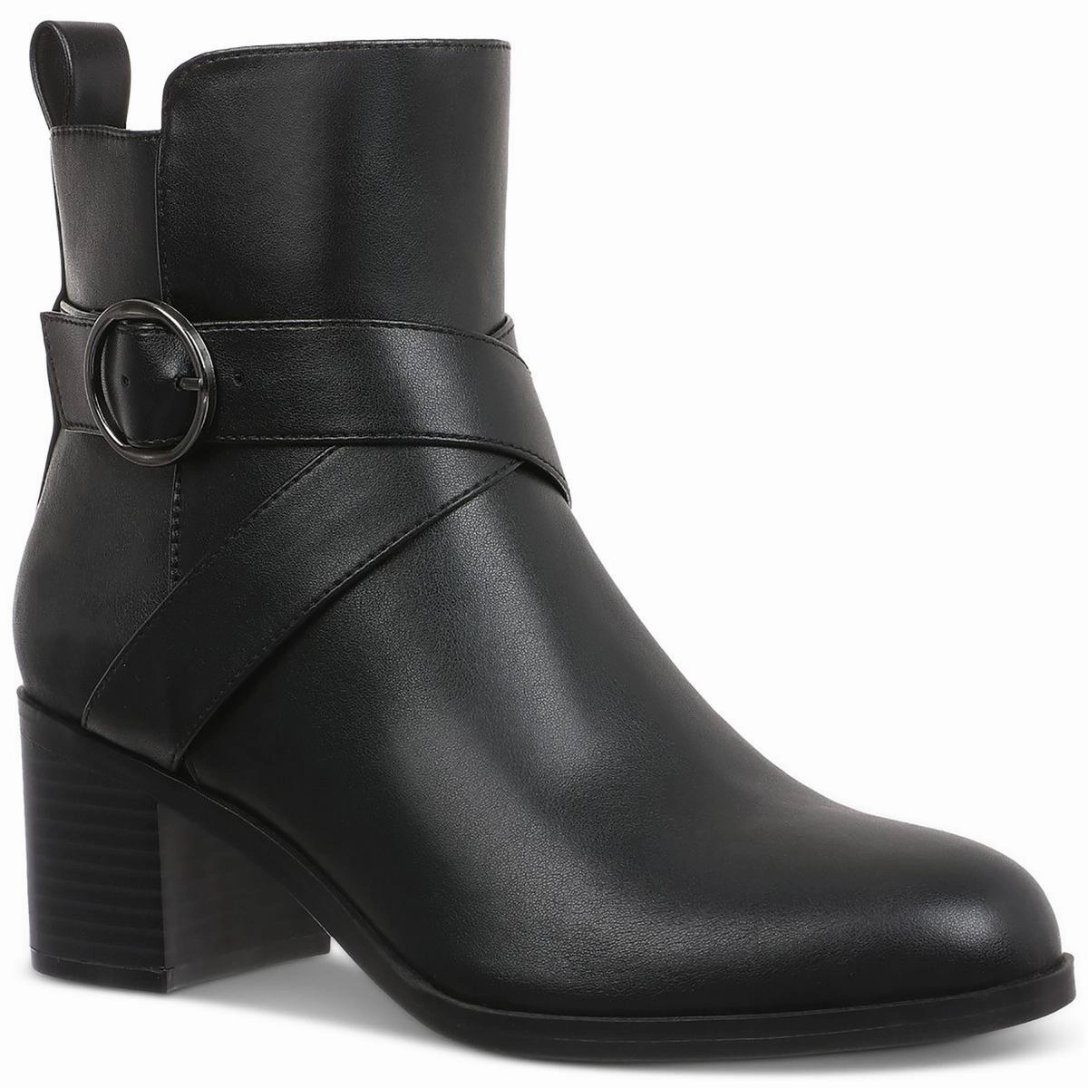 Rosaliee Womens Faux Leather Block Heel Booties