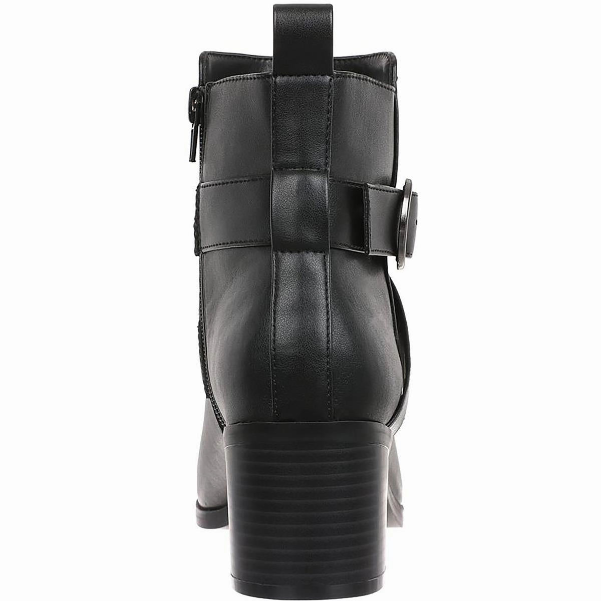 Rosaliee Womens Faux Leather Block Heel Booties