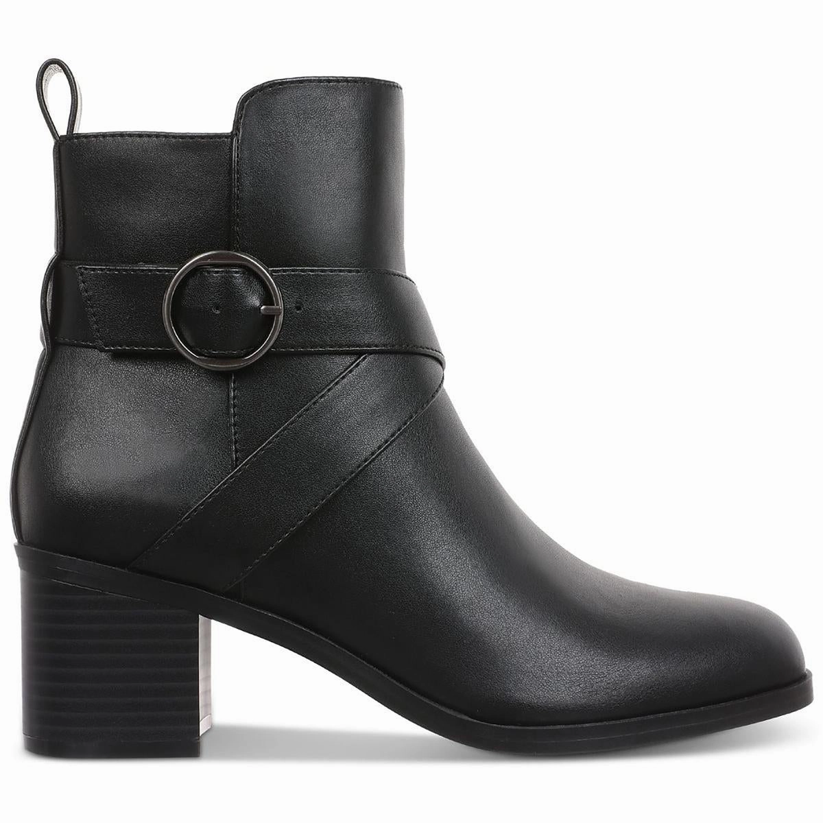 Rosaliee Womens Faux Leather Block Heel Booties