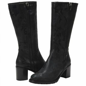 Rosina Heeled Boots In Black Camo Affordable Womens Boots online