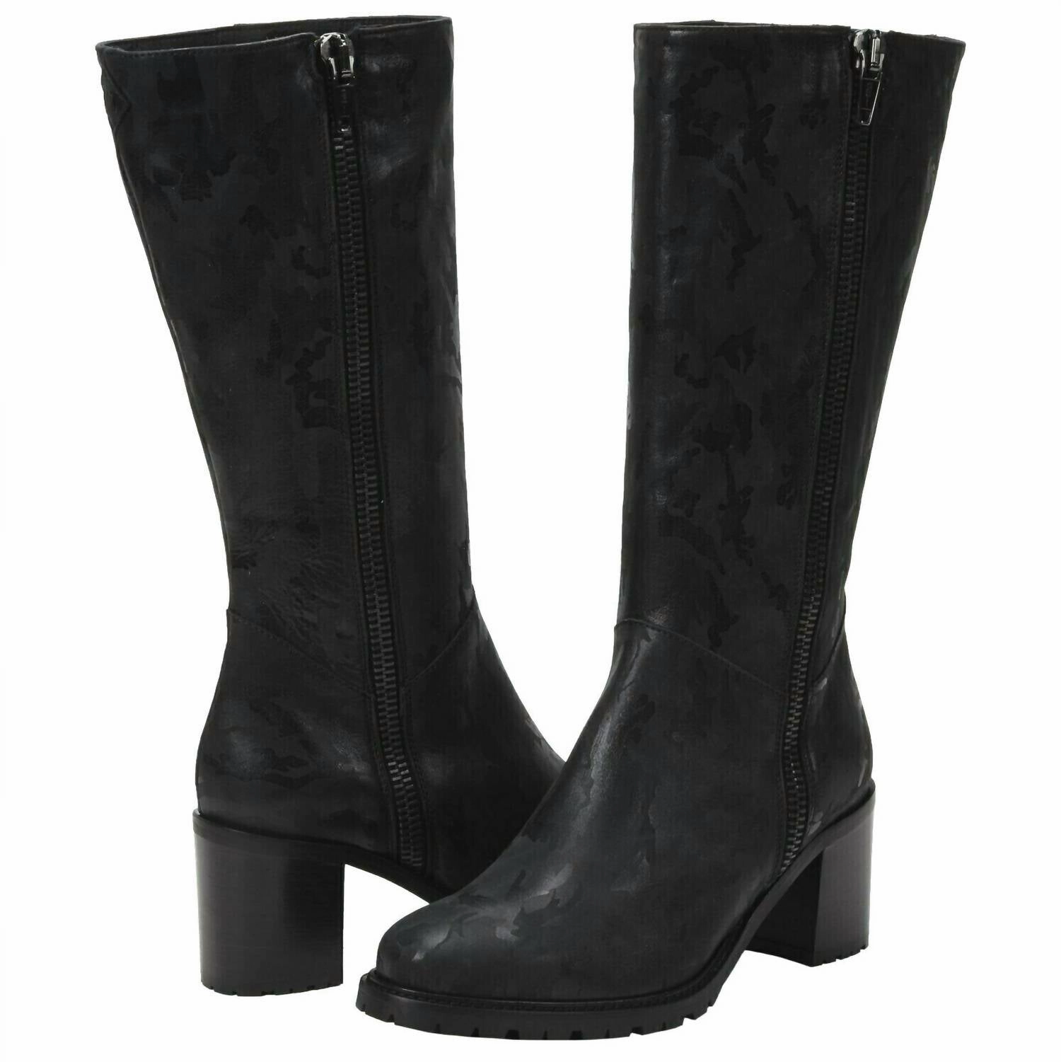 Rosina Heeled Boots In Black Camo Affordable Womens Boots online