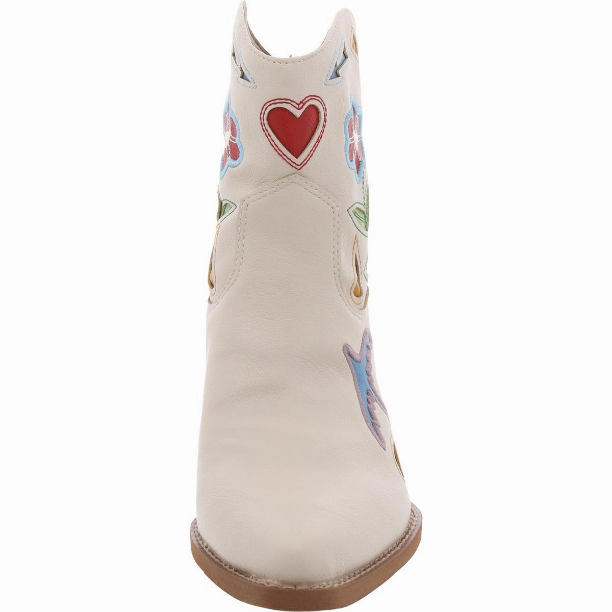 Roslyn Flower Womens Embroidered Faux Leather Cowboy, Western Boots