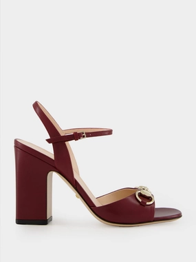 Rosso Ancora Red Horsebit Sandals Womens Sandals mega clearance