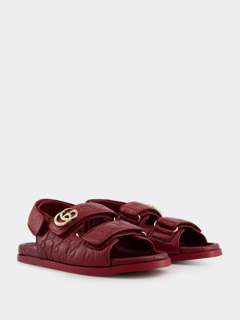 Rosso Ancora Red Sandals with Double G