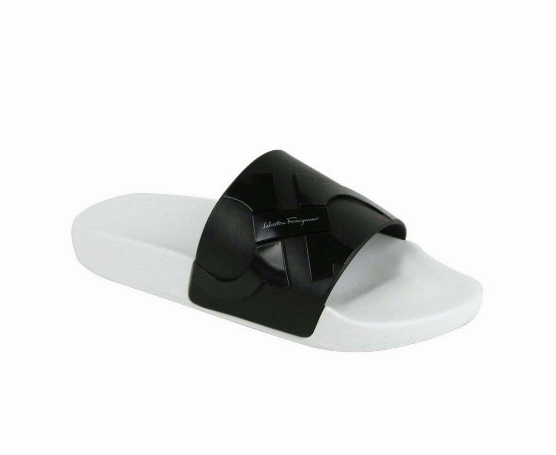 Salvatore Ferragamo Men's Dante Rubber Slide Sandal Mens Sandals outlet deals