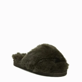 Sam Edelman Jeane Slipper Women's 6 Brown Faux Fur Comfort Slip-On Slide KHD754 Womens Slippers at low price