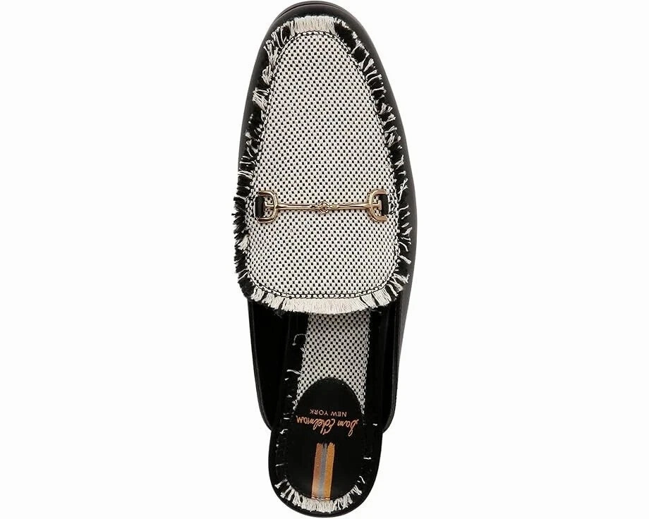 Sam Edelman Linnie Fray Slippers Womens US 6 Black White Slip On Mule GBNC650