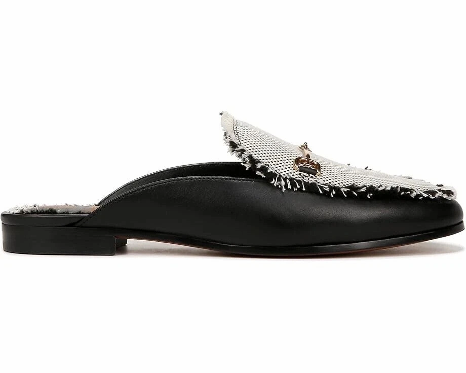 Sam Edelman Linnie Fray Slippers Womens US 6 Black White Slip On Mule GBNC650