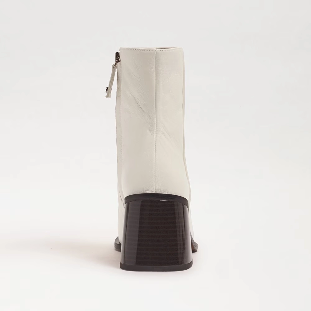 Sam Edelman Winnie Bootie Women's Size US 6.5 Ivory Leather Heeled Boots KHD722