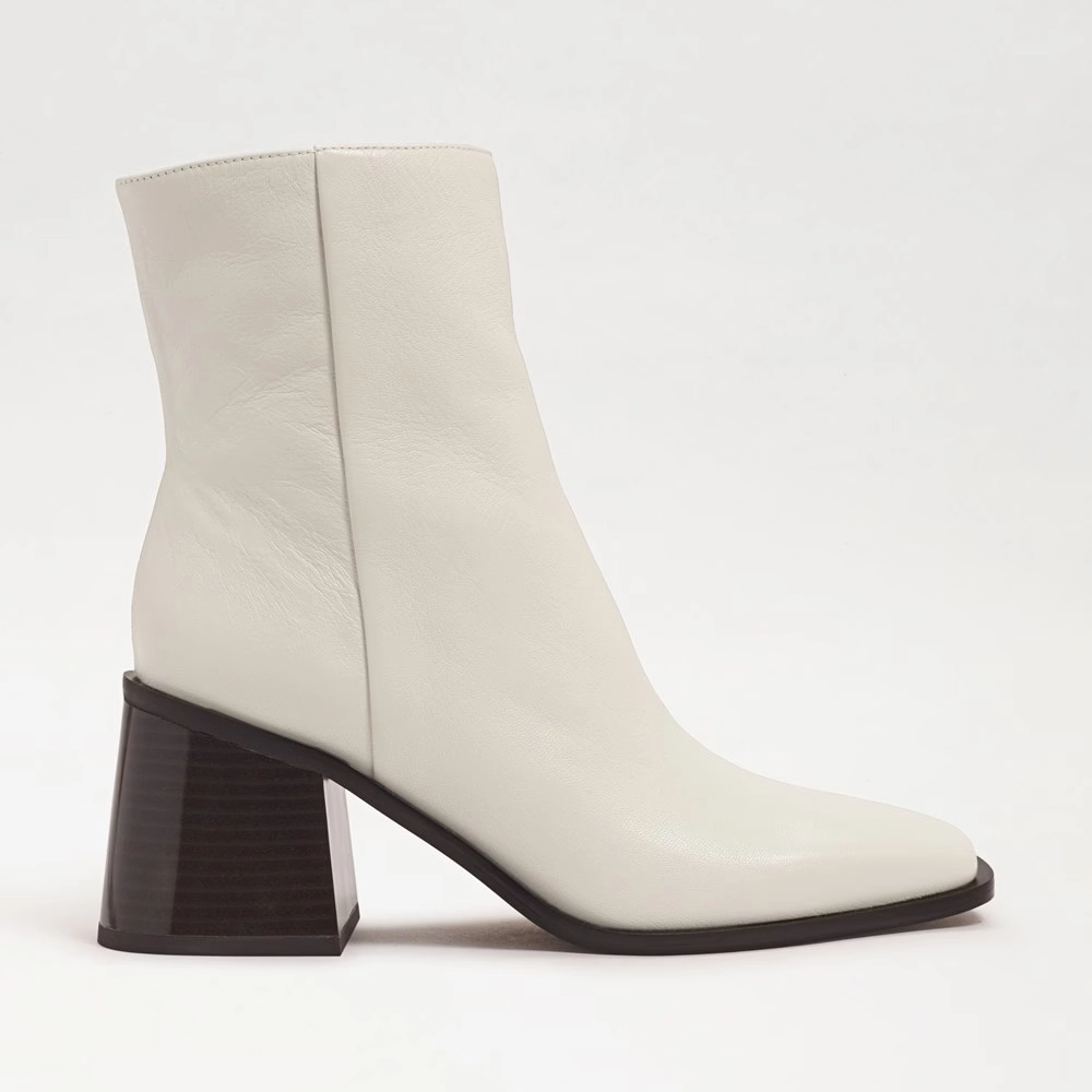Sam Edelman Winnie Bootie Women's Size US 6.5 Ivory Leather Heeled Boots KHD722