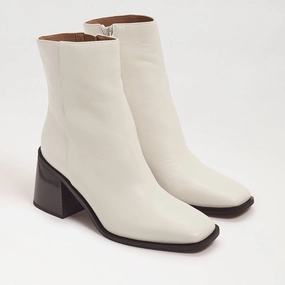 Sam Edelman Winnie Bootie Women's Size US 6.5 Ivory Leather Heeled Boots KHD722 Top-rated Womens Boots outlet