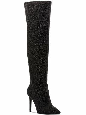 Saveria Womens Rhinestone Tall Over-The-Knee Boots Hot sale Womens Boots