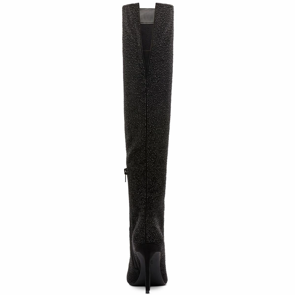 Saveria Womens Rhinestone Tall Over-The-Knee Boots