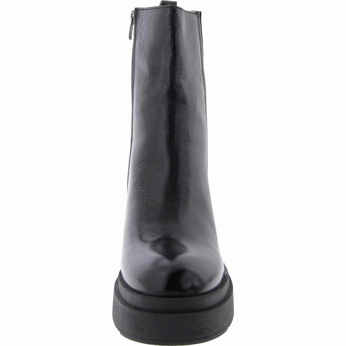 Sawyer Womens Patent Leather Block Heel Ankle Boots