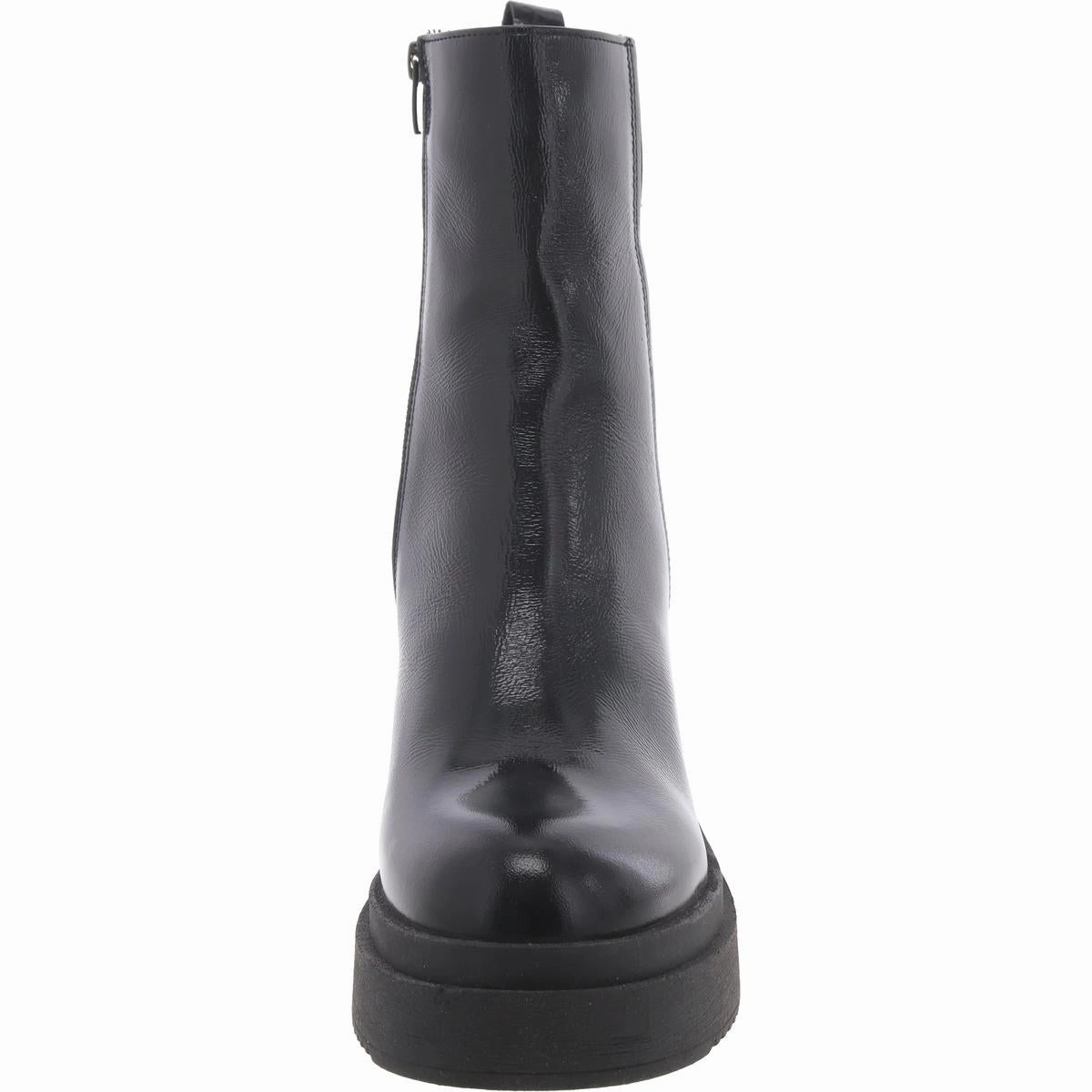 Sawyer Womens Patent Leather Block Heel Ankle Boots